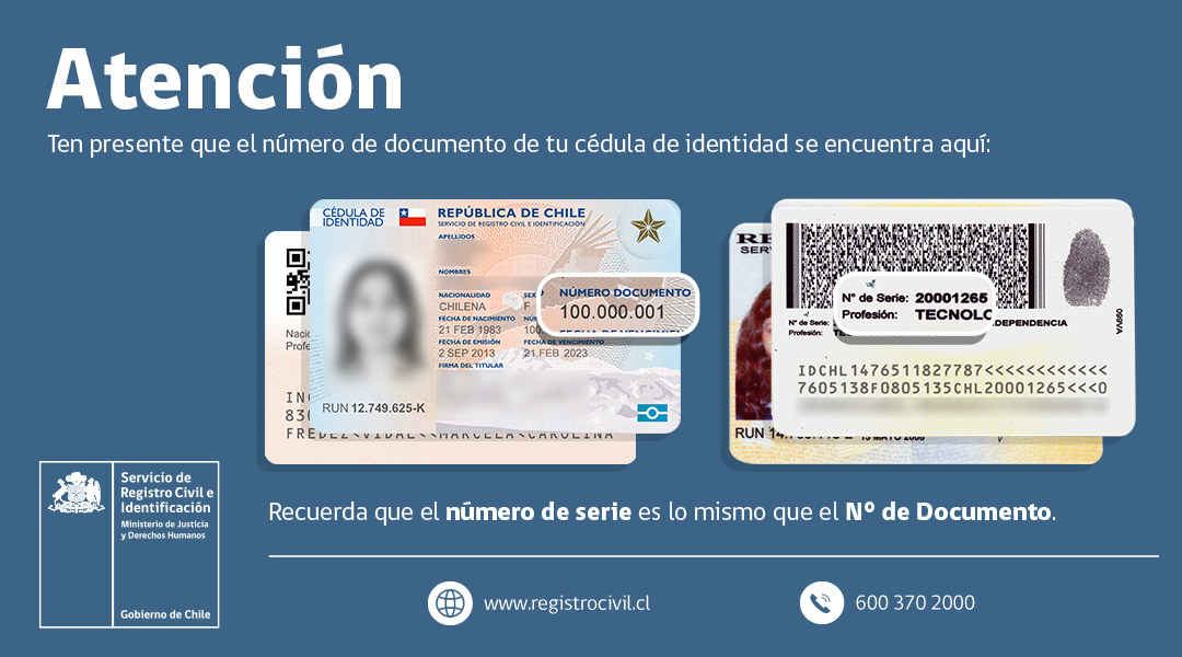 Número de serie en la cédula